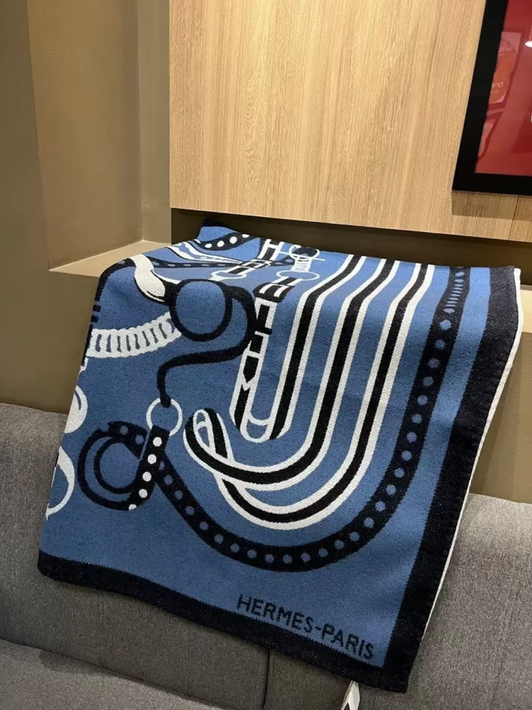 Navy blue top hermes blanket