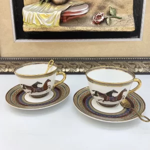 hermès Cheval d’Orient Tea Cups and Saucers set