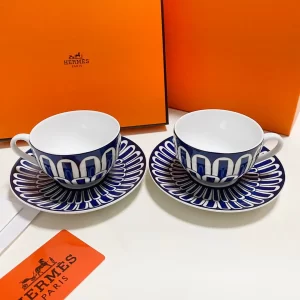 Hermès Bleus d’Ailleurs Tea Cups and Saucers set