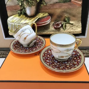hermès Cheval d’Orient Coffee Cups and Saucers set