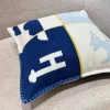 hermès Avalon Épopée Pillow-Bleu Paon / Céladon