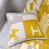 hermès Avalon Épopée Pillow-Jaune Miel / Gris Perle