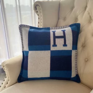 Hermès Avalon Bayadere Pillow - Bleu Marine
