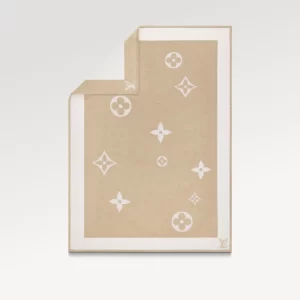 Louis Vuitton Plaid Monogram Flowers Blanket Beige