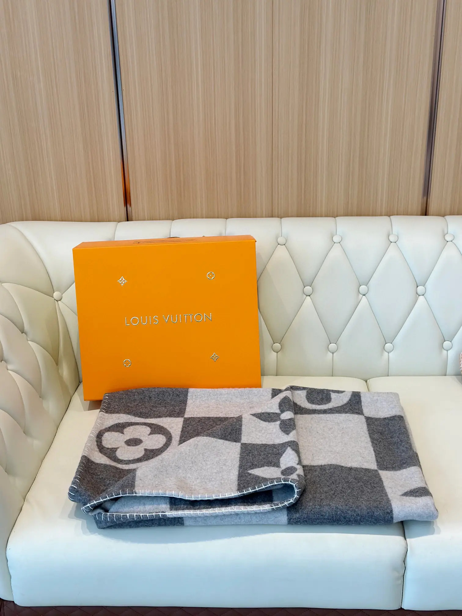 Louis Vuitton LV Checkmate Cushion Grey in Wool/Cashmere Wool - US