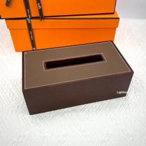 Hermès Pleiade tissue box, large model Étoupe